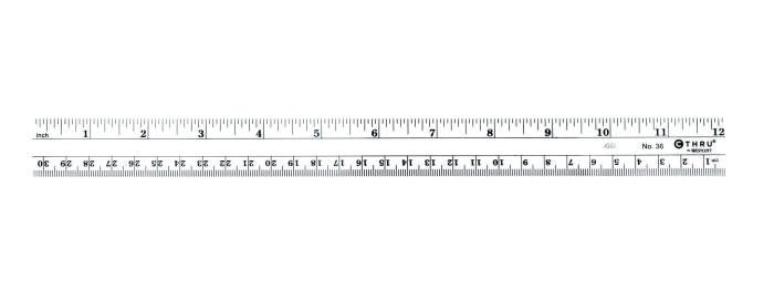 Ruler with 1/4 inch marks