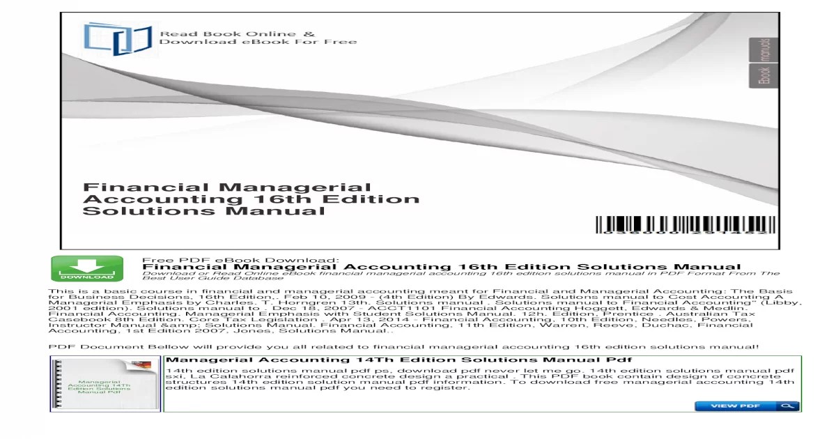 Financial & managerial accounting 16th edition